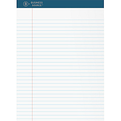 Business Source Premium Writing Pad 50 Sheets - 0.20" Height x 8.5" Width x 11.8" Length - White Paper - Tear Proof, Sturdy Back, Bleed-free - 12 / Dozen (BSN03107)