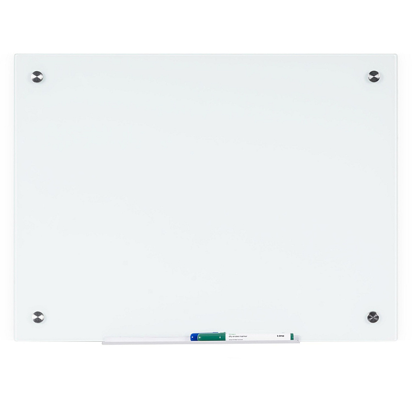 MasterVision Magnetic Glass Dry Erase Board 48" (4 ft) Width x 96" (8 ft) Height - White Glass Surface - Rectangle - Horizontal/Vertical - Magnetic - 1 Each (GL250107)