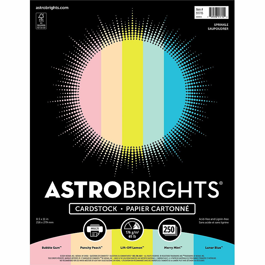 Astrobrights Astro Laser, Inkjet Printable Multipurpose Card Stock (91715)