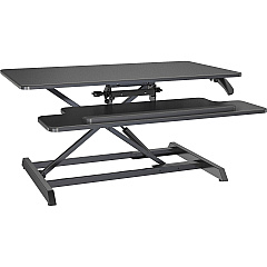 Lorell Large Monitor Desk Riser 37.40 lb Load Capacity - 19.63" Height x 35.38" Width x 19.25" Depth - Desk - Polyvinyl Chloride (PVC), Medium Density Fiberboard (MDF) - Black - For Monitor - Keyboard Tray, Sturdy, Gas Spring - 1 Each (LLR99555) Lorell Large Monitor Desk Riser 37.40 lb Load Capacity - 19.63" Height x 35.38" Width x 19.25" Depth - Desk - Polyvinyl Chloride (PVC), Medium Density Fiberboard (MDF) - Black - For Monitor - Keyboard Tray, Sturdy, Gas Spring - 1 Each (LLR99555)
