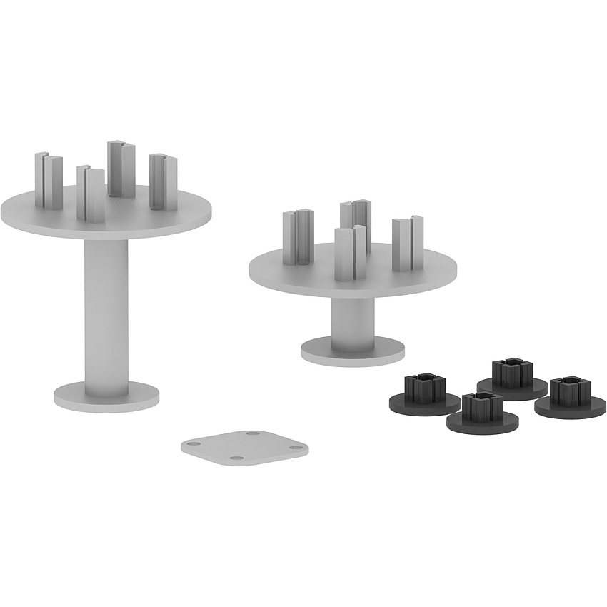 Lorell Adaptable Panel System 4-Way Connector Set Steel - Silver - 1 Set (LLR90282)