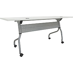 Lorell Flip Top Training Table White Top - Silver Base - 4 Legs - 23.60" Table Top Length x 72" Table Top Width - 29.50" Height - Assembly Required - Melamine Top Material - 1 Each (LLR60743) Lorell Flip Top Training Table White Top - Silver Base - 4 Legs - 23.60" Table Top Length x 72" Table Top Width - 29.50" Height - Assembly Required - Melamine Top Material - 1 Each (LLR60743)