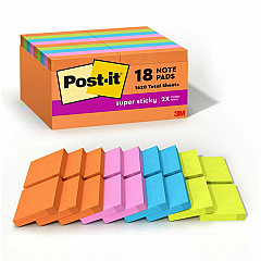 Post-it® Super Sticky Notes - Energy Boost Color Collection 2" Flag/Note Width x 2" Flag/Note Length - Square - 90 Sheets per Pad - Multicolor - Paper - Super Sticky, Adhesive, Recyclable, Residue-free - 18 / Pack (62218SSAUC) Post-it® Super Sticky Notes - Energy Boost Color Collection 2" Flag/Note Width x 2" Flag/Note Length - Square - 90 Sheets per Pad - Multicolor - Paper - Super Sticky, Adhesive, Recyclable, Residue-free - 18 / Pack (62218SSAUC)