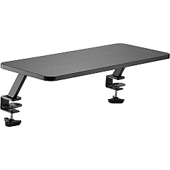 Kantek Desktop Shelf/Monitor Stand 40 lb Load Capacity - 5.10" Height x 25.60" Width x 10.20" Depth - Desk - Black - For Monitor, Supplies, File - Sturdy - 1 Each (DS910)