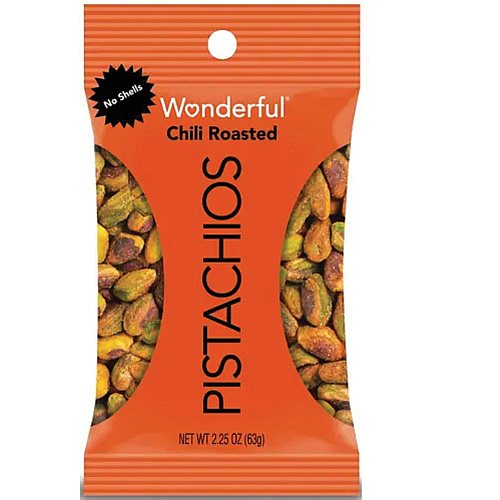 Wonderful No Shell Pistachios Chili - 2.25 oz - 1 Box (91087)