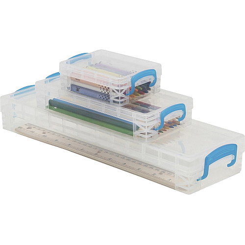 Super Stacker School Kit Snap-tight Closure - Heavy Duty - Stackable - Plastic - Transparent - For Pen/Pencil, Marker, Crayon, Ruler, Office, School, Home, Paper Clip, Rubber Band, Craft Supplies, Storage, ... - 1 Each (38714)