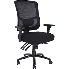 Lorell Big & Tall Mesh Back Office Chair Fabric Seat Material - Black - Armrest - 1 Each (LLR40210)