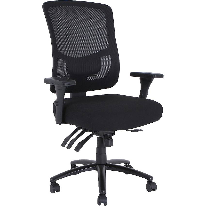 Lorell Big & Tall Mesh Back Office Chair Fabric Seat Material - Black - Armrest - 1 Each (LLR40210)