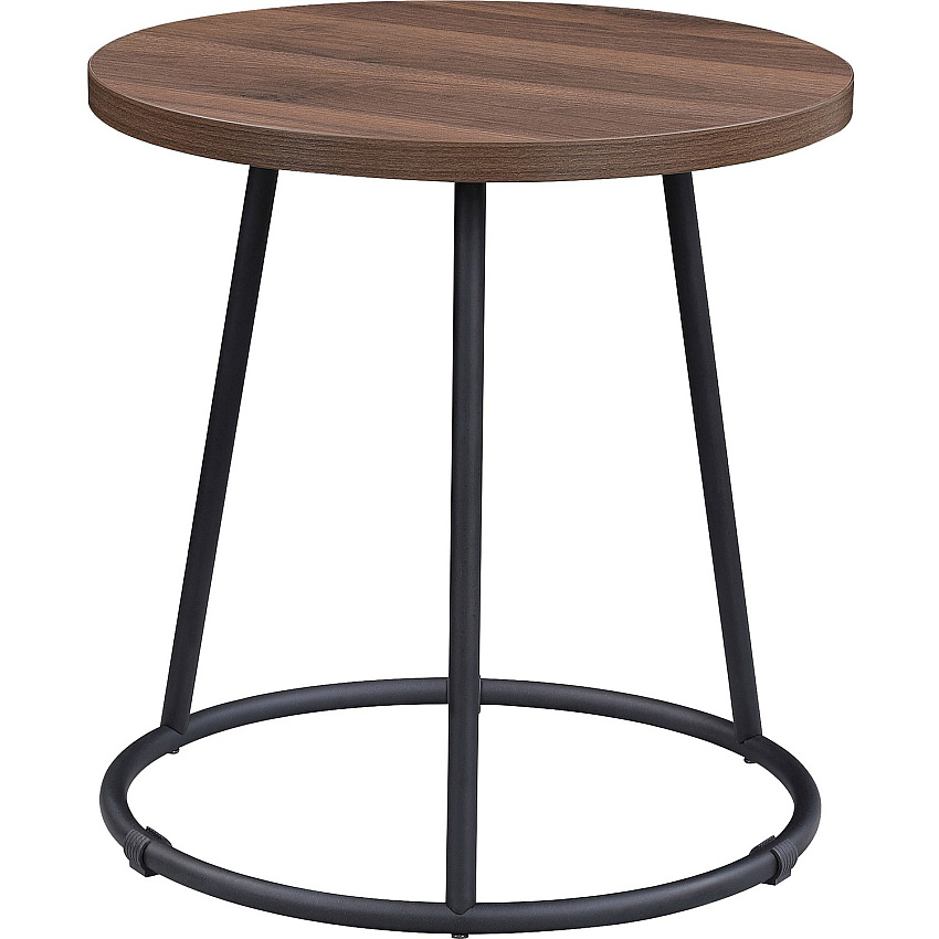 Lorell Accession End Table Round Top - Powder Coated Four Leg Base - 4 Legs - 200 lb Capacity - 1" Table Top Thickness x 19" Table Top Diameter - 19.75" Height - Assembly Required - Walnut - Laminate Top Material - 1 Each (LLR16261)