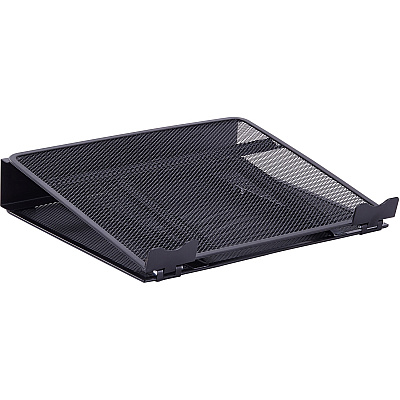 Lorell Mesh Laptop Stand 3.50" Height x 13" Width x 11.50" Depth - Desktop - Steel, Metal - Black - 1 Each (LLR80620)