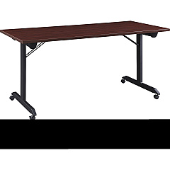 Lorell Mobile Folding Training Table Rectangle Top - Powder Coated Base - 200 lb Capacity - 63" Table Top Width - 29.50" Height x 63" Width x 29.50" Depth - Assembly Required - Brown - Laminate Top Material - 1 Each (LLR60740) Lorell Mobile Folding Training Table Rectangle Top - Powder Coated Base - 200 lb Capacity - 63" Table Top Width - 29.50" Height x 63" Width x 29.50" Depth - Assembly Required - Brown - Laminate Top Material - 1 Each (LLR60740)