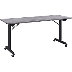 Lorell Mobile Folding Training Table Rectangle Top - Powder Coated Base - 200 lb Capacity - 63" Table Top Width - 29.50" Height x 63" Width x 29.50" Depth - Assembly Required - Gray - Laminate Top Material - 1 Each (LLR60741) Lorell Mobile Folding Training Table Rectangle Top - Powder Coated Base - 200 lb Capacity - 63" Table Top Width - 29.50" Height x 63" Width x 29.50" Depth - Assembly Required - Gray - Laminate Top Material - 1 Each (LLR60741)