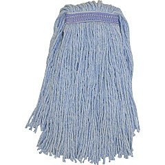 Genuine Joe Blended Yarn Mophead #24 - Stain Resistant, Cut Ends, Durable, Narrow Headband - Yarn - Blue - 1 Each (GJON24B1B)