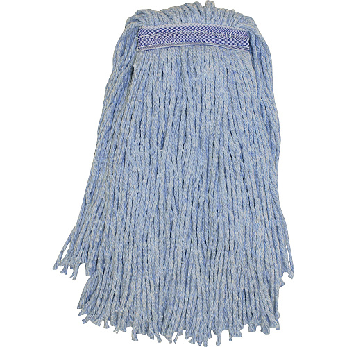 Genuine Joe Blended Yarn Mophead #24 - Stain Resistant, Cut Ends, Durable, Narrow Headband - Yarn - Blue - 1 Each (GJON24B1B)