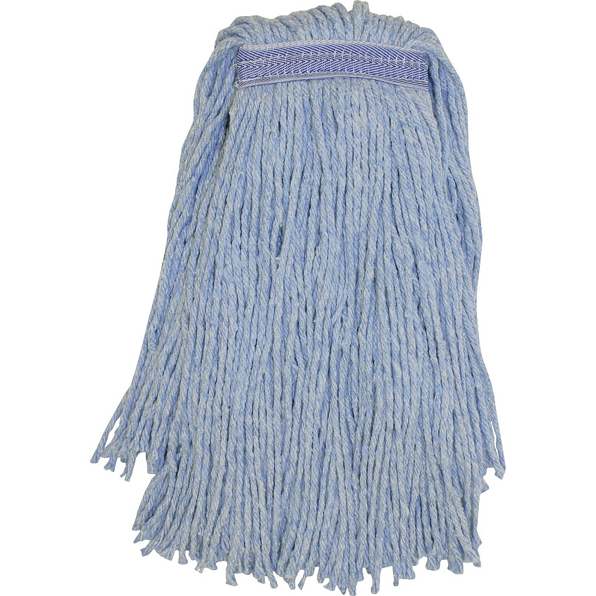 Genuine Joe Blended Yarn Mophead #24 - Stain Resistant, Cut Ends, Durable, Narrow Headband - Yarn - Blue - 1 Each (GJON24B1B)