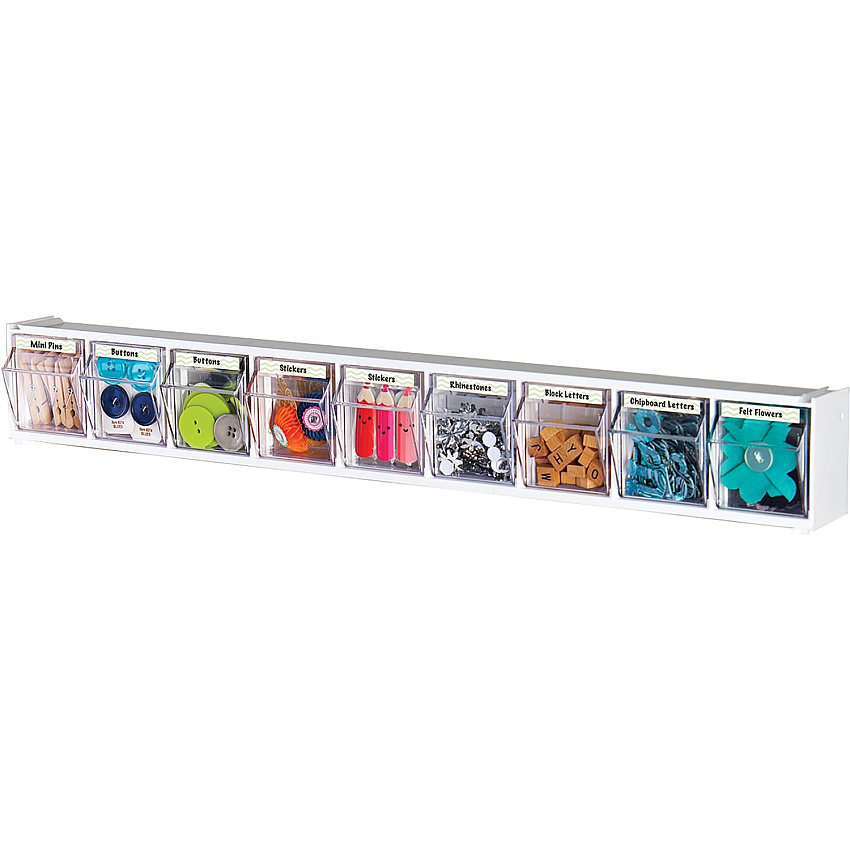 Deflecto Tilt Bin Interlocking Multi-Bin Storage Organizer 9 Compartment(s) - 4.50" Height x 23.63" Width x 3.62" Depth - Counter - Interlockable, Removable, Stackable, Locking System - Black - 1 Each (20903)