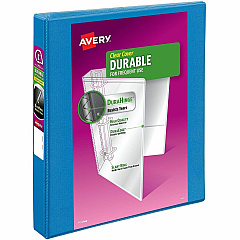 Avery&reg; Durable View Binders with Slant Rings 1" Binder Capacity - Letter - 8 1/2" x 11" Sheet Size - 250 Sheet Capacity - 1 2/5" Spine Width - 250 x 1" Ring - Fastener: Slant Ring - Pocket: 2 - Polypropylene - Recycled - Adhesive, Archival-saf (17831)