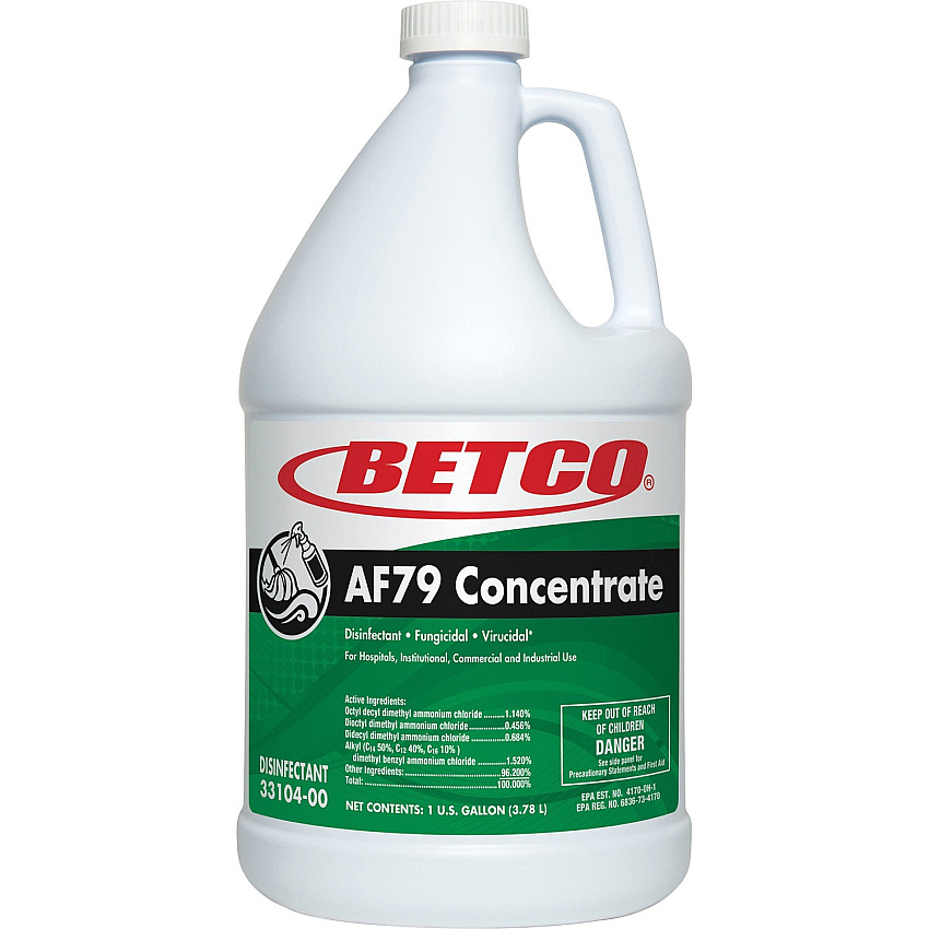 Betco AF79 Concentrate Disinfectant Concentrate - 128 fl oz (4 quart) - Ocean Breeze Scent - Deodorize, Disinfectant, Non-abrasive - Green - 1 Each (3310400)