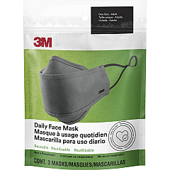 3M Daily Face Masks Recommended for: Face, Indoor, Outdoor, Office, Transportation - Cotton, Fabric - Gray - Lightweight, Breathable, Adjustable, Elastic Loop, Nose Clip, Comfortable, Washable - 3 / Pack (RFM1003) 3M Daily Face Masks Recommended for: Face, Indoor, Outdoor, Office, Transportation - Cotton, Fabric - Gray - Lightweight, Breathable, Adjustable, Elastic Loop, Nose Clip, Comfortable, Washable - 3 / Pack (RFM1003)