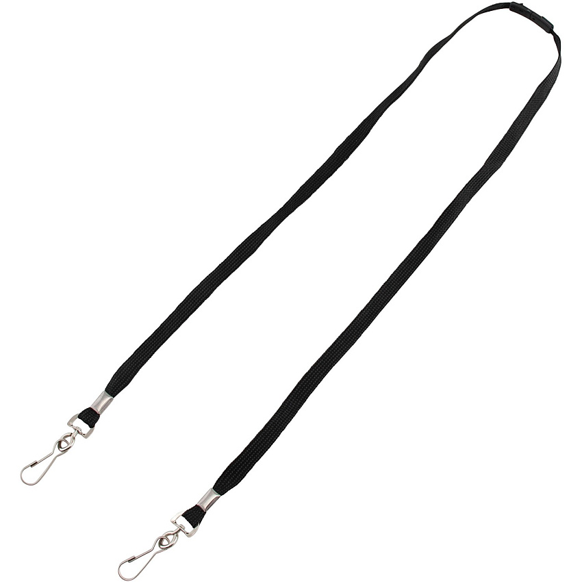 Advantus Face Mask Lanyard Adjustable - J-Hook Attachment - 30" Length - Black - 10 / Pack (76113)