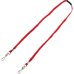 Advantus Face Mask Lanyard Adjustable - J-Hook Attachment - 30" Length - Red - 10 / Pack (76115)