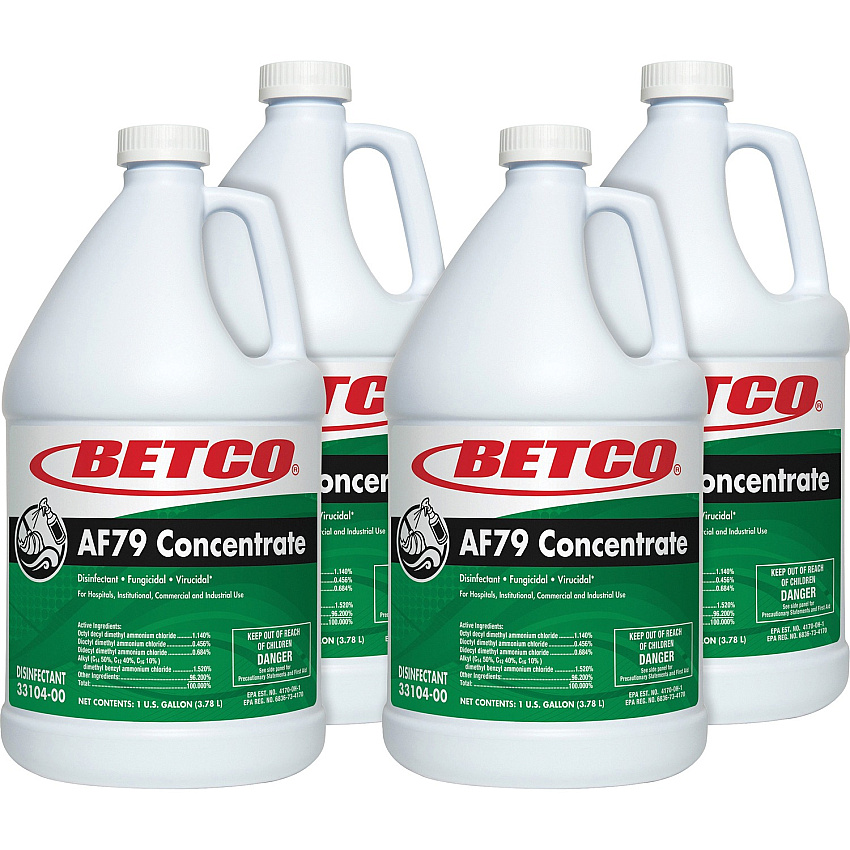 Betco AF79 Concentrate Disinfectant Concentrate - 128 fl oz (4 quart) - Ocean Breeze Scent - Deodorize, Disinfectant, Non-abrasive - Green - 4 / Carton (3310400CT)
