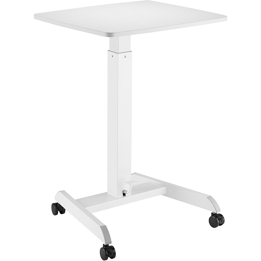 Kantek Mobile Height-Adjustable Compact Sit-Stand Desk Rectangle Top - 17.60 lb Capacity - Height Adjustable - 29.60" to 44.20" Adjustment - 23.60" Table Top Width x 20.50" Table Top Depth - 44.20" Height x 23.60" Width x 20.50" Depth - Assembly (STS300W)