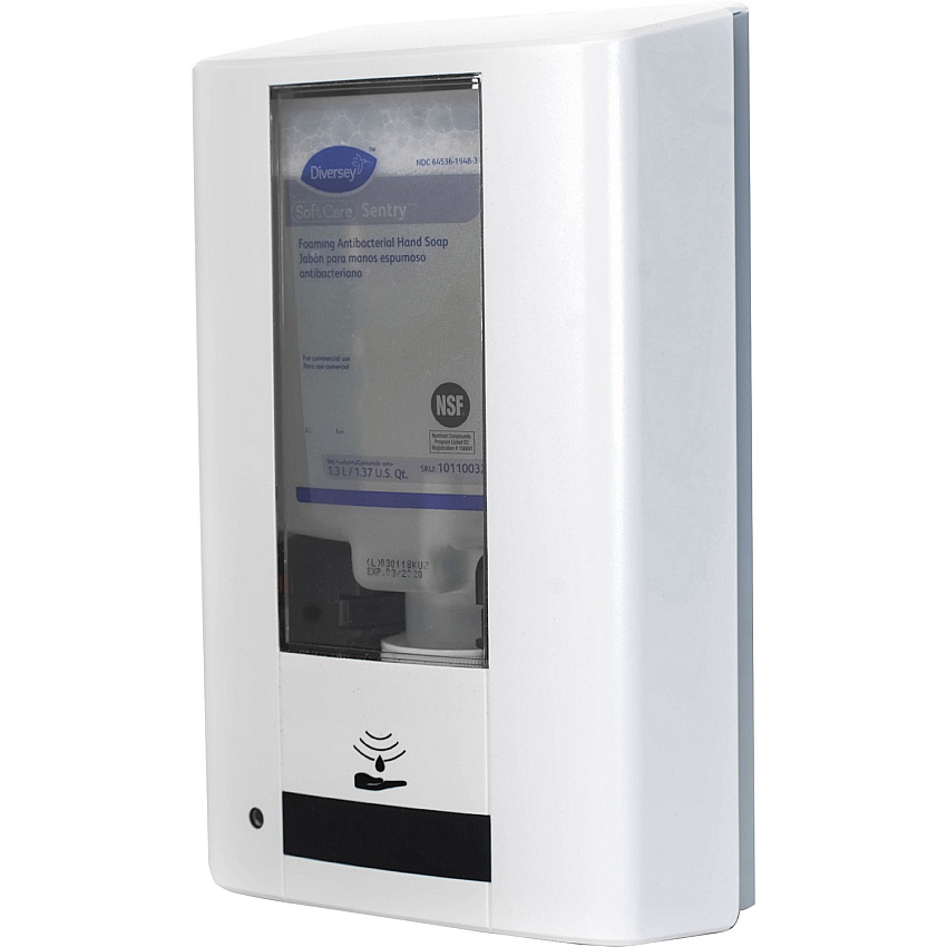 Diversey IntelliCare Hybrid Dispenser Manual - 1.37 quart Capacity - Durable, Lockable, Site Window, Tamper Resistant, Scratch Resistant, UV Resistant - White - 1 Each (D6205568)