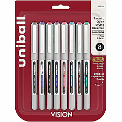 uni-ball uniball™ Vision Rollerball Pen 0.7 mm Bold Pen Point - Assorted Ink - Liquid - 8 / Pack (1782104) uni-ball uniball™ Vision Rollerball Pen 0.7 mm Bold Pen Point - Assorted Ink - Liquid - 8 / Pack (1782104)