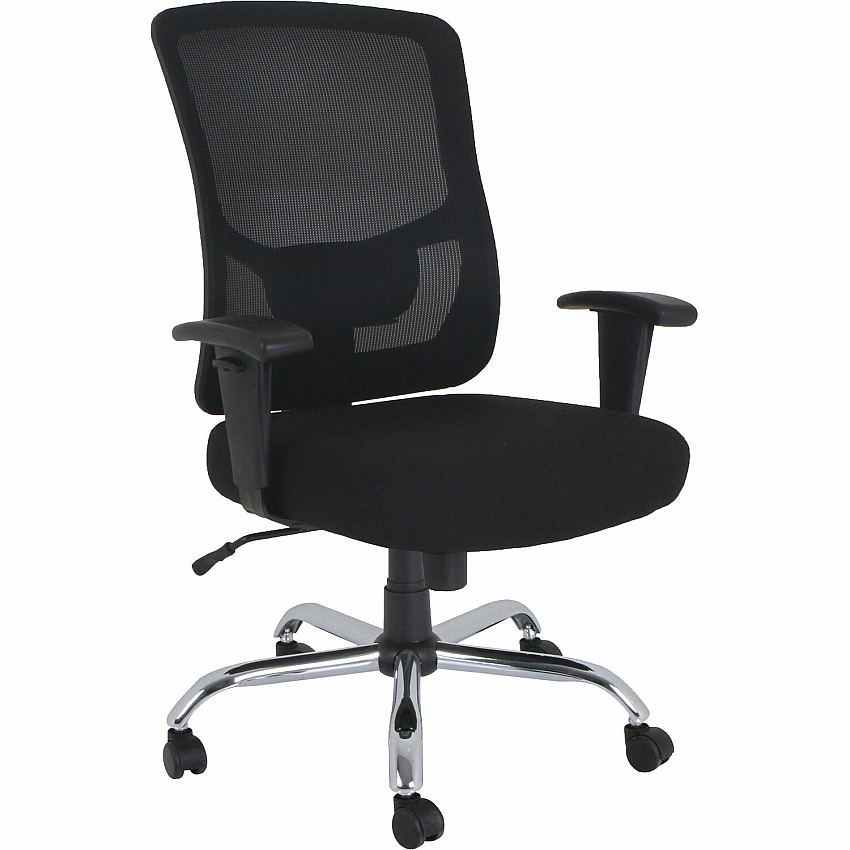 Lorell Big & Tall Mesh High-Back Task Chair Fabric Seat Material - Mid Back - 5-star Base - Black - 1 Each (LLR62625)