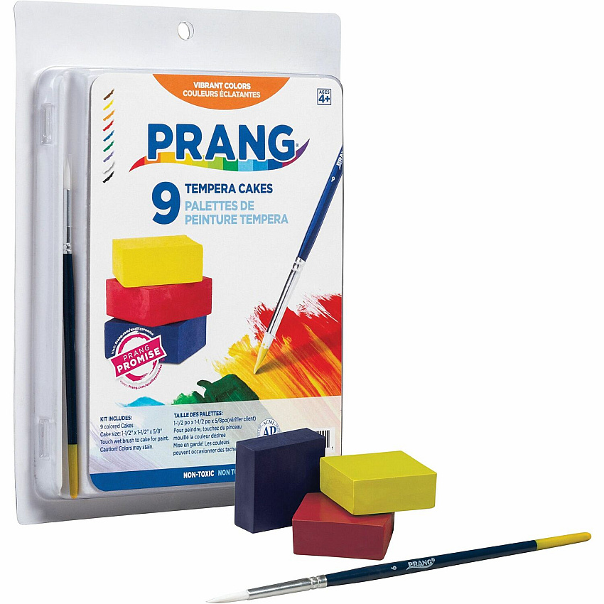 Prang Tempera Cakes Paint Kit 9 Color(s) - Multicolor - 9 / Set (X80900)