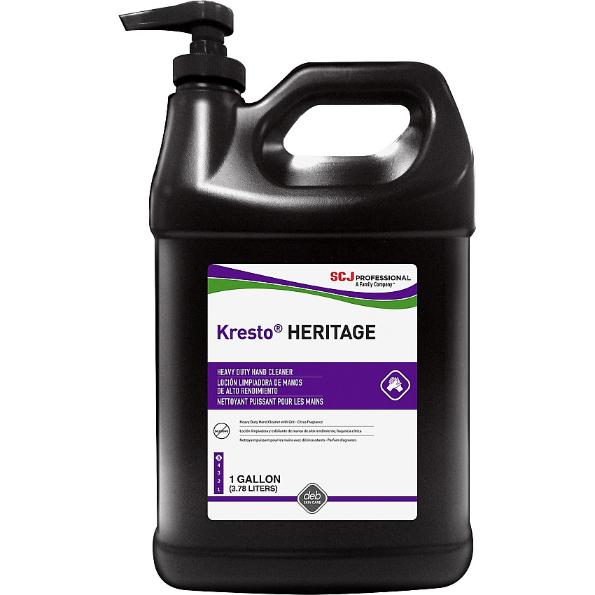 SC Johnson Super Heavy Duty Hand Cleanser Fresh Citrus Scent - 1 gal - Pump Bottle Dispenser - Soil Remover, Grease Remover, Asphalt Remover, Adhesive Remover - Industrial, Hand, Automotive - Clear - Heavy Duty, Non-abrasive, Non-toxic, Silicone-f (09102)