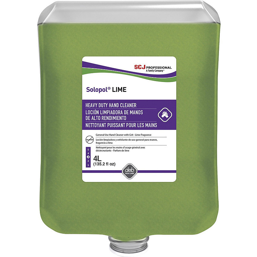 SC Johnson Dispenser Refill Hand Soap Cartridge Lime Scent - 1.06 gal - Soil Remover, Dirt Remover, Grime Remover, Oil Remover, Grease Remover - Industrial - Moisturizing - Green - Heavy Duty, Fast Acting, Non-abrasive, Solvent-free, Biodegradab (LIM4LTR)