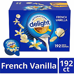 International Delight French Vanilla Liquid Creamer Singles French Vanilla Flavor - 0.50 fl oz (15 mL) - 192 / Carton (101521)