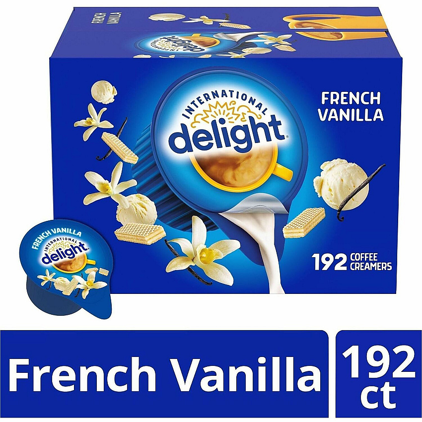 International Delight French Vanilla Liquid Creamer Singles French Vanilla Flavor - 0.50 fl oz (15 mL) - 192 / Carton (101521)