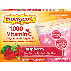 Emergen-C Raspberry Vitamin C Drink Mix For Immune Support - Fruit, Raspberry - 30/Pack - 30 / Box (30201)