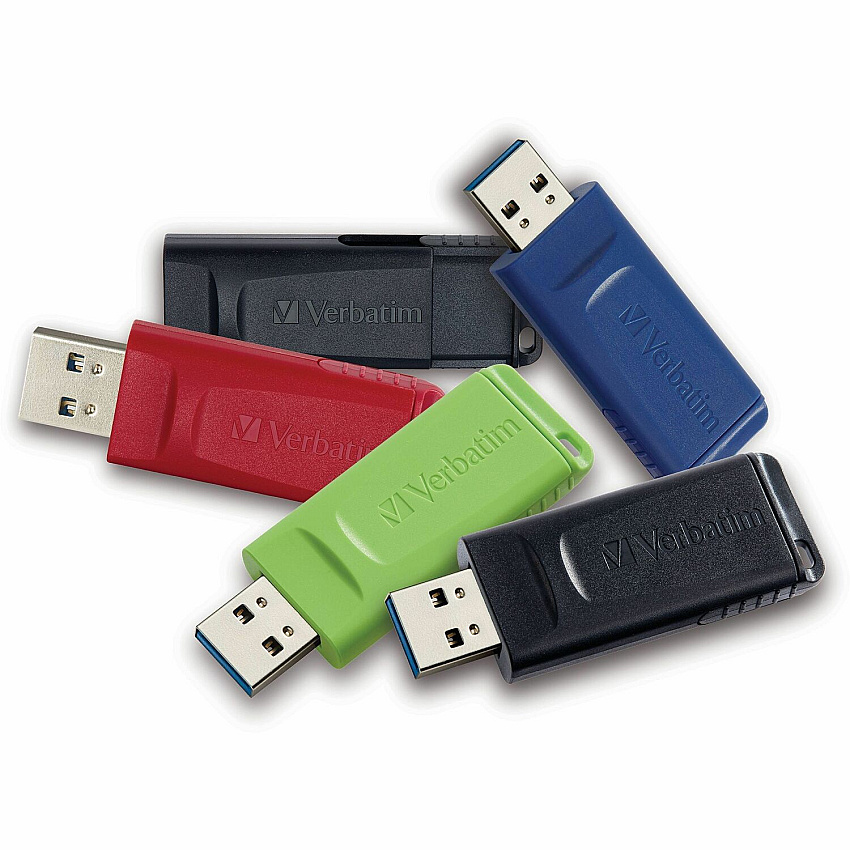 Verbatim 32GB Store 'n' Go USB Flash Drive - 5pk - Assorted 32 GB - USB 2.0 Type A - Assorted - Lifetime Warranty - 5 / Pack (70897)