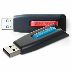Verbatim 64GB Store 'n' Go V3 USB 3.2 Gen 1 Flash Drive - 2pk - Red, Blue 64 GB - USB 3.2 (Gen 1) Type A - Blue, Red - Lifetime Warranty - 2 / Pack (70899)