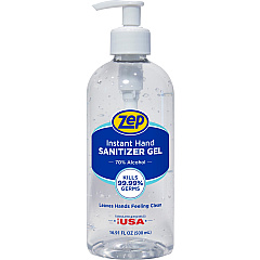 Zep Hand Sanitizer Gel Clean Scent - 16.91 fl oz - Pump Bottle Dispenser - Kill Germs - Hand - Clear - Residue-free - 1 Each (355801) Zep Hand Sanitizer Gel Clean Scent - 16.91 fl oz - Pump Bottle Dispenser - Kill Germs - Hand - Clear - Residue-free - 1 Each (355801)
