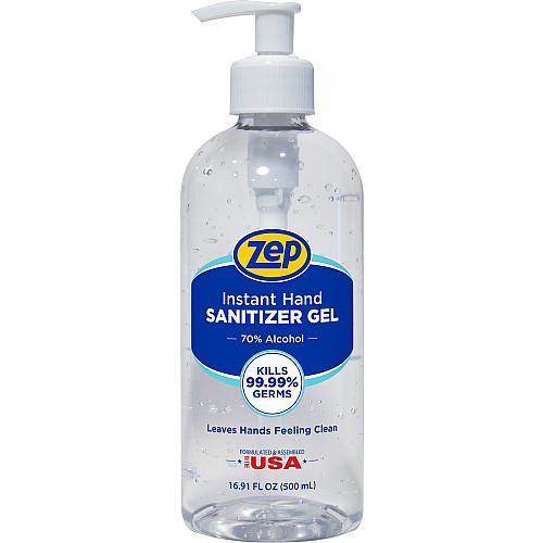 Zep Hand Sanitizer Gel Clean Scent - 16.91 fl oz - Pump Bottle Dispenser - Kill Germs - Hand - Clear - Residue-free - 1 Each (355801)