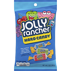 Jolly Rancher Hard Candy Green Apple, Blue Raspberry, Cherry, Watermelon, Grape - Individually Wrapped, Trans Fat Free - 7 oz - 12 / Carton (70230)