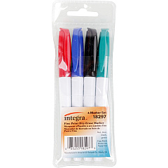Integra Dry-Erase Markers Assorted Ink - Alcohol Based - 4 / Set (18297)