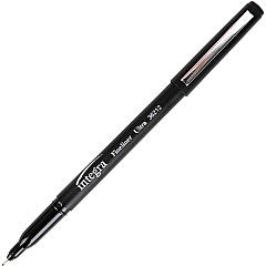 Integra Fineliner Ultra Fine Permanent Markers Black Ink - 12 / Pack (36212)