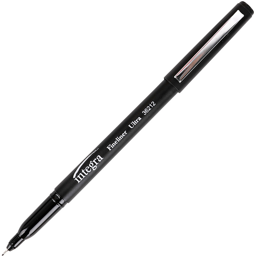 Integra Fineliner Ultra Fine Permanent Markers Black Ink - 12 / Pack (36212)