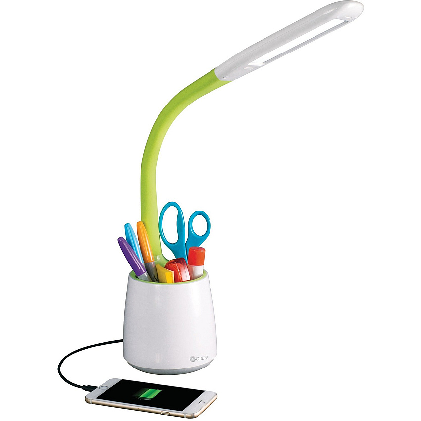 OttLite Desk Lamp LED - White, Green - Desk Mountable - 1 Each (CS59399SHPR)