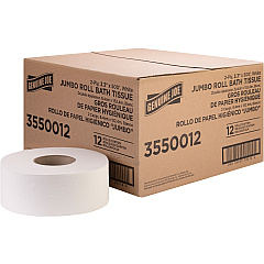 Genuine Joe Jumbo Jr Dispenser Bath Tissue Roll 2 Ply - 3.30" Width x 500 ft Length - 8.88" Roll Diameter - White - Fiber - 12 / Carton (GJO3550012) Genuine Joe Jumbo Jr Dispenser Bath Tissue Roll 2 Ply - 3.30" Width x 500 ft Length - 8.88" Roll Diameter - White - Fiber - 12 / Carton (GJO3550012)