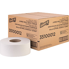 Genuine Joe Jumbo Jr Dispenser Bath Tissue Roll 2 Ply - 3.50" Width x 1000 ft Length - 8.88" Roll Diameter - White - Fiber - 12 / Carton (GJO35100012) Genuine Joe Jumbo Jr Dispenser Bath Tissue Roll 2 Ply - 3.50" Width x 1000 ft Length - 8.88" Roll Diameter - White - Fiber - 12 / Carton (GJO35100012)