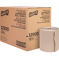 Genuine Joe Embossed Hardwound Roll Towels 7.87" Width x 600 ft Length - 2" Core - Embossed Design - Brown - 12 / Carton (GJO32500) Genuine Joe Embossed Hardwound Roll Towels 7.87" Width x 600 ft Length - 2" Core - Embossed Design - Brown - 12 / Carton (GJO32500)