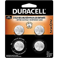 Duracell 2032 3V Lithium Battery 4-Pack For Security Device, Medical Equipment, Health/Fitness Monitoring Equipment, Calculator, Watch, Keyfob Transmitter - CR2032 - 3 V DC - 4/Pack - 1 Each (DL2032B4)