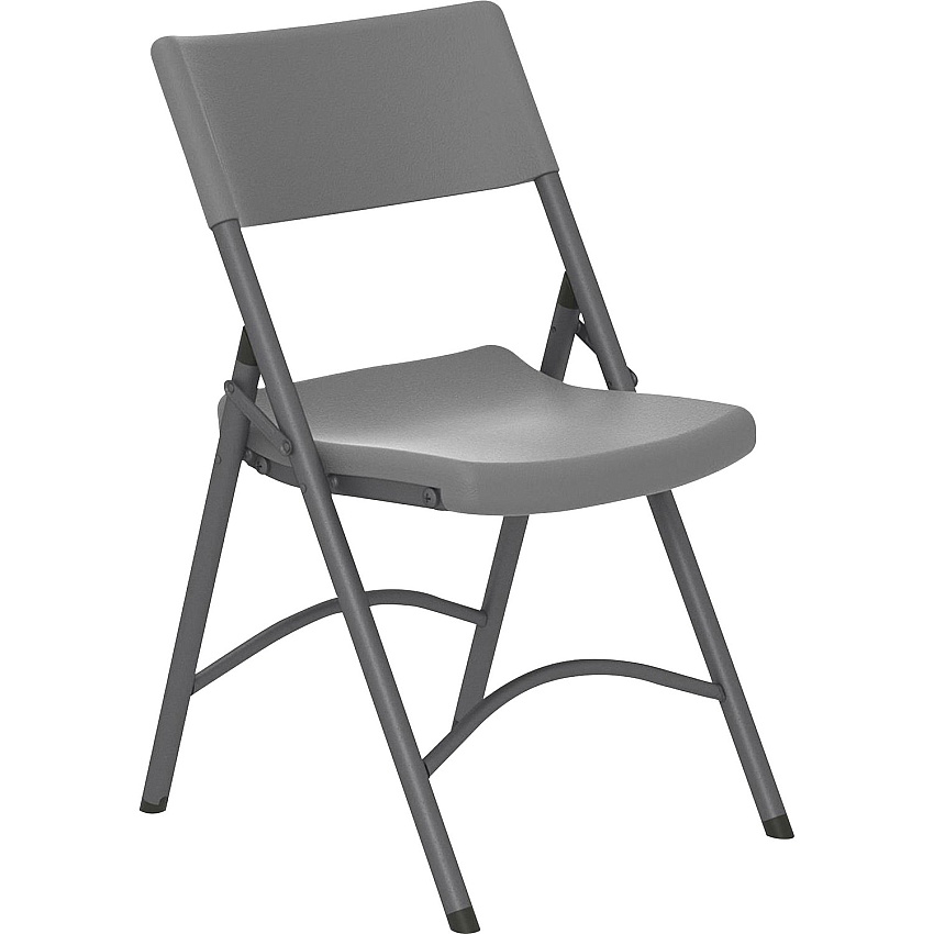 Cosco Zown Classic Commercial Resin Folding Chair Gray Seat Color - Gray Back Color - Gray Frame Color - Steel, High Density Resin, High-density Polyethylene (HDPE) Frame Material - Four-legged Base - 4 / Carton (60410SGY4E)